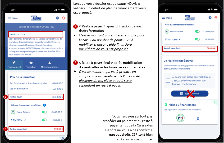 Marche à suivre pour l'achat d'une formation